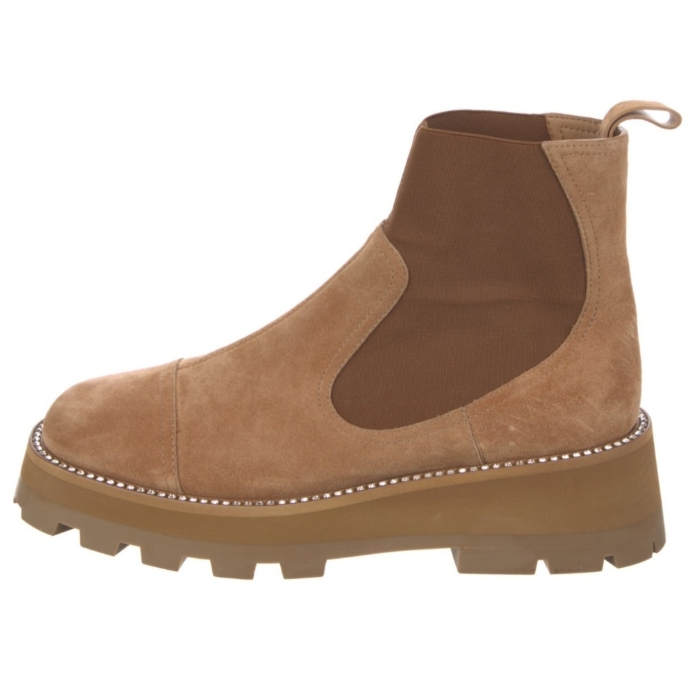 Jimmy Choo Tan Ankle Boots with Chunky Sole
